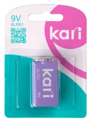 Батарейка крона алкалиновая KARI 9V